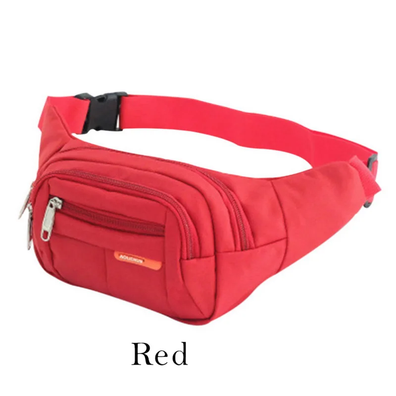 WENYUJH поясная сумка, модная Женская Мужская поясная сумка, цветная поясная сумка унисекс, поясная сумка, сумка для мобильного телефона на молнии, сумка на пояс - Цвет: Red2