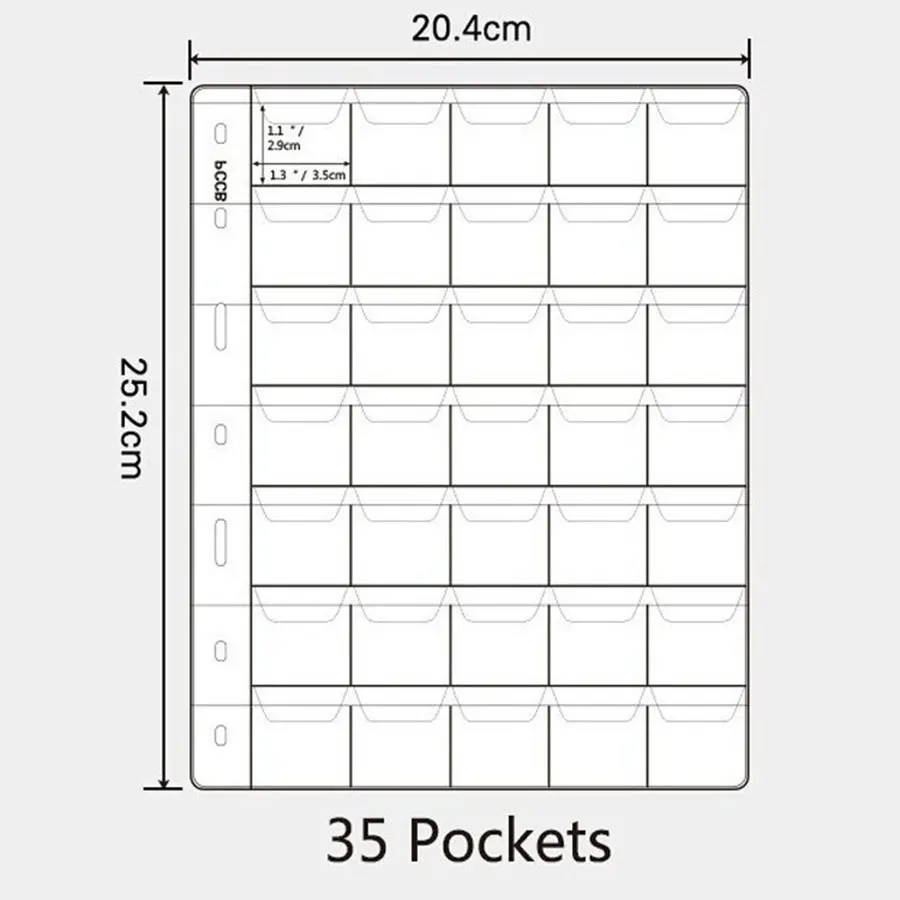 Coins Album Pages 42 Pocket Album Sleeves Pages Postage Stamp tokens Commemorative Coin medallions badges Collection 10PCS/Lot