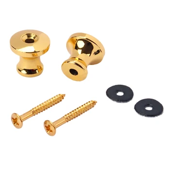 

2 pcs Guitar Strap Button Lock Screw for Mandolin Guitar Bass for Electric Acoustic Guitar Parts Replacement Gold