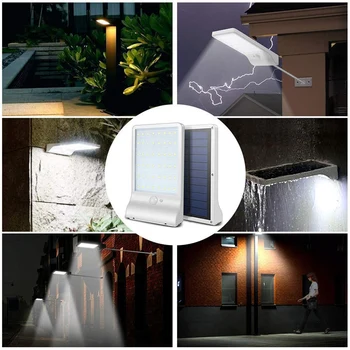 

Waterproof 48 LEDs Adjustable Color Temperature Solar 3 Models with Mounting Pole Motion Sensor Outdoor Lights for Barn Porch Ga