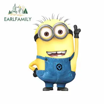 

EARLFAMILY 13cm x 8.8cm For Minions Cartoon Car Stickers Comical Decal Waterproof Graffiti Occlusion Scratch For JDM SUV RV