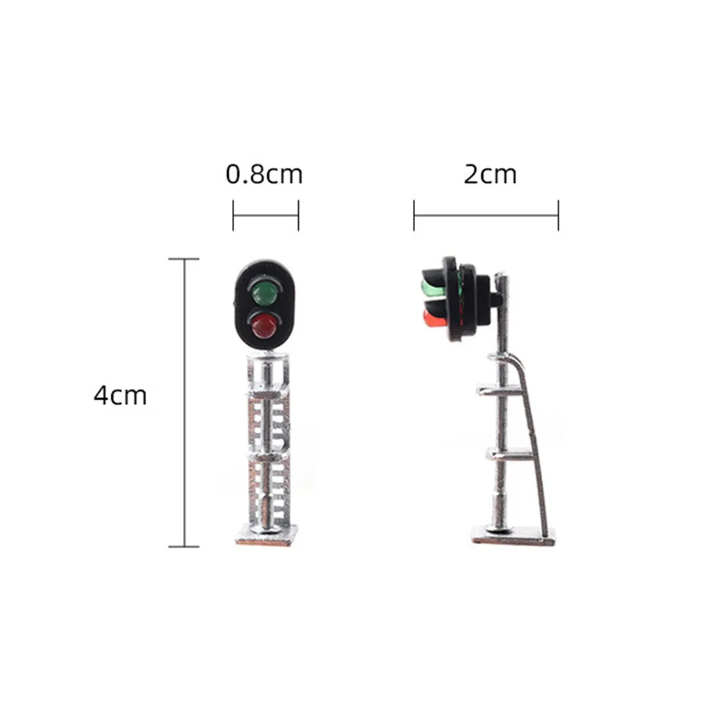 3pcs Model Railroad N Scale 1:87 Track Signals 2-LEDs Green Red Block Lights Train Railroad Decoration Building Landscape Toys