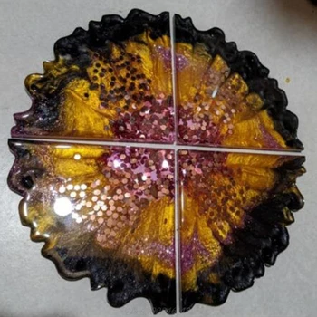 

Crystal Epoxy Resin Mold Coaster Cup Mat Casting Silicone Mould DIY Making Tool Au06 20 Dropship