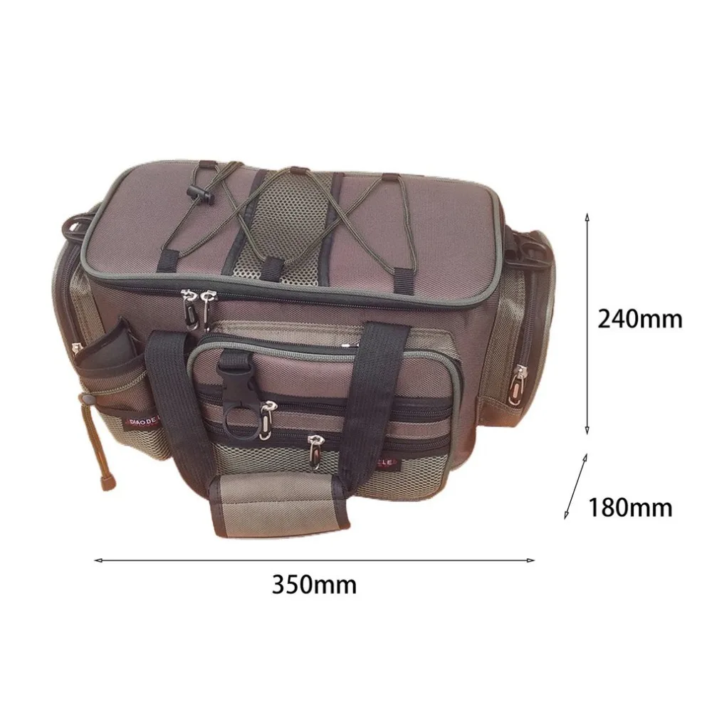 Multifunction Canvas Fishing Bag Large Capacity Lure Fishing Tackle Pack Outdoor Shoulder Bags for Fish Finder