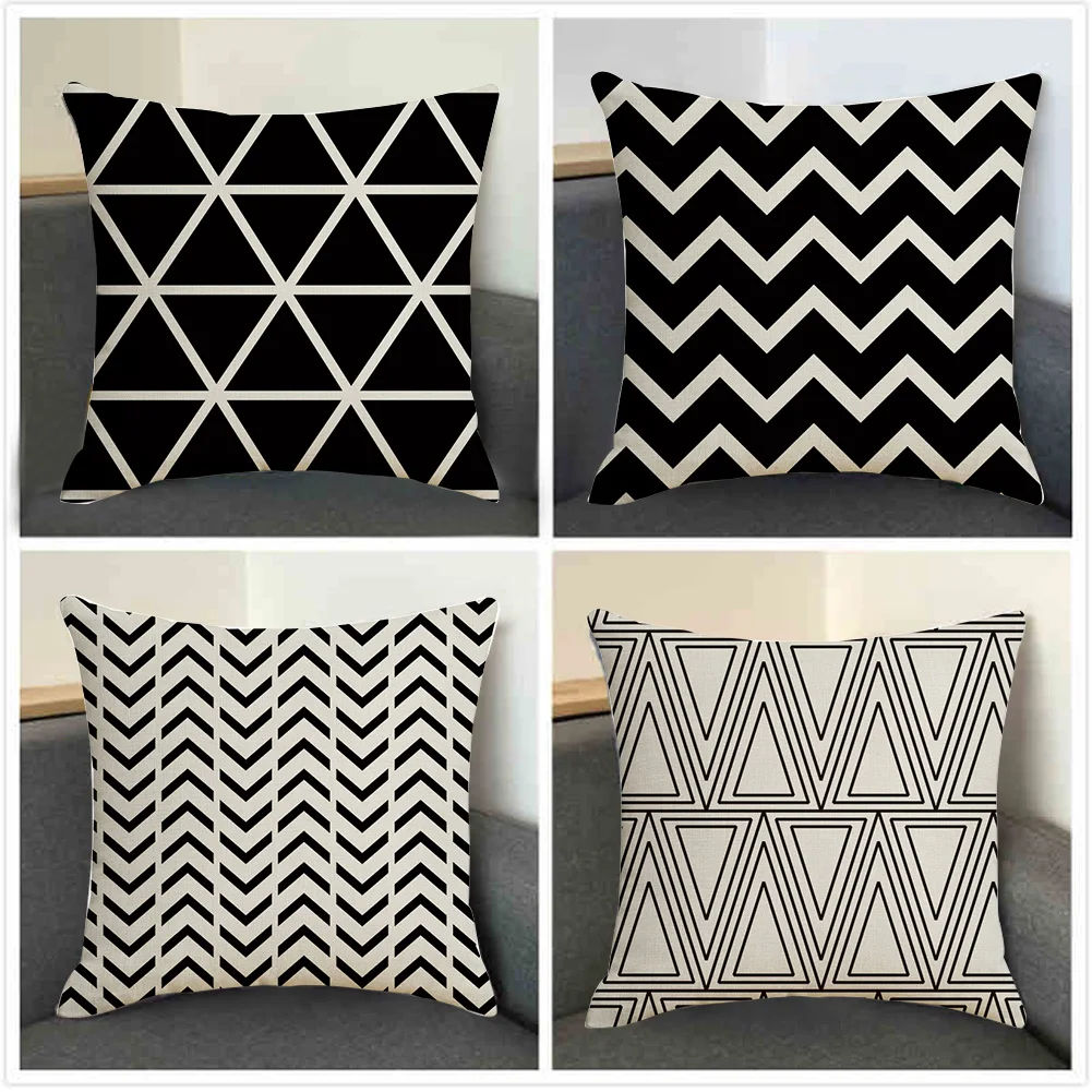 Throw Cushion With Cover Decorative Bedroom Geometric Square Sofa