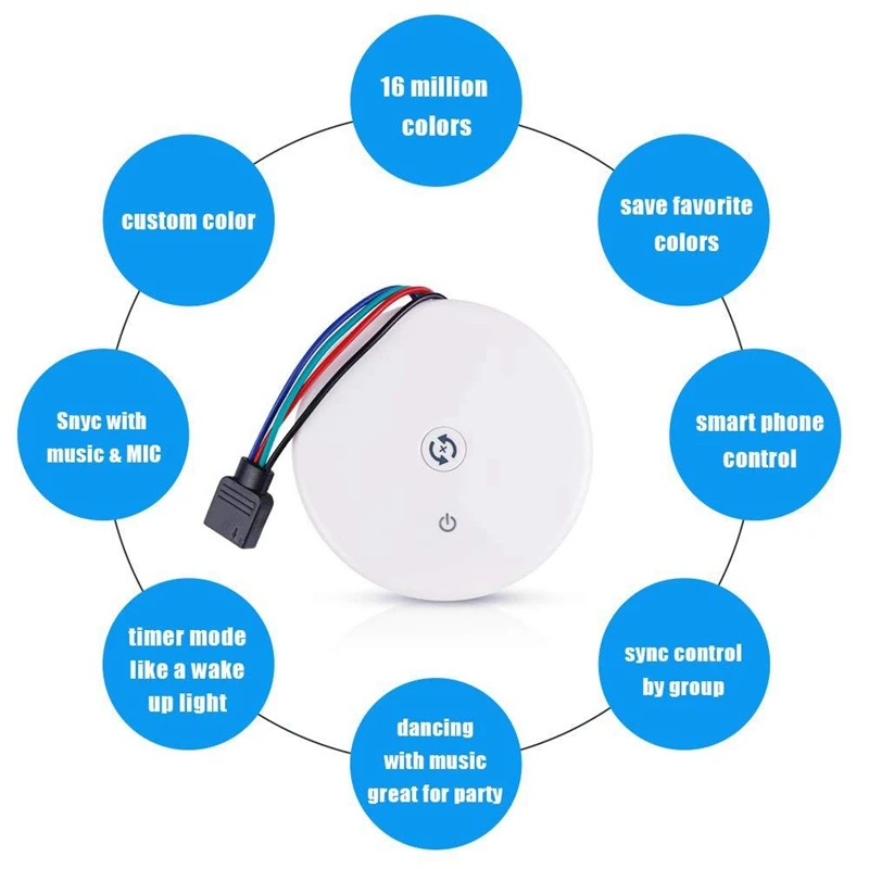 Bluetooth беспроводной умный контроллер, DC 12 В 24 В светодиодный светильник контроллер полосы работает с 4 контактами/5 контактами RGB/RGBW 5050/3528 светодиодный светильник s