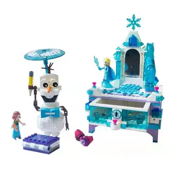 

520pcs Girl Friends Fairy Princess Queen Elsa Jewellery Box Building Blocks Bricks Kids Toys Compatible Frozen 41168