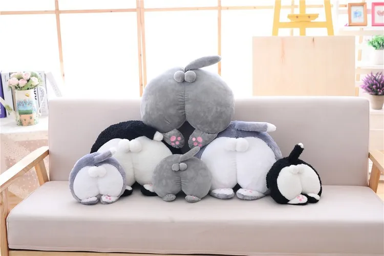 Kawaii Cat Ass смешные плюшевые игрушки плюшевые подушки мягкие кошки прикладом милый автомобиль диван кровать Подушка подголовник животные игрушки для детей