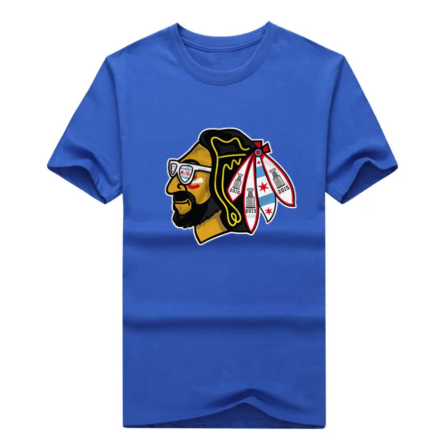 Мужская футболка Chicago fans Blackhawks head с логотипом в виде солнцезащитных очков хлопковая Футболка - Цвет: Розовый