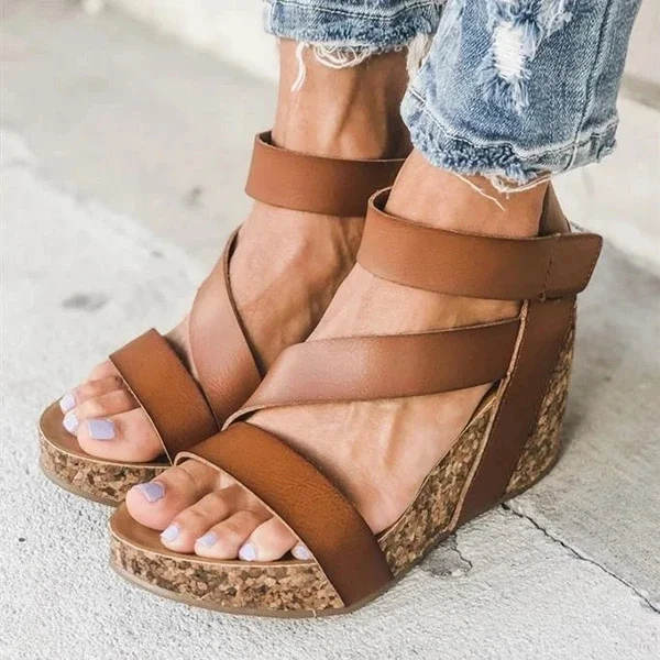 Women Shoes Sandals Summer Low Heel Shoes PU Leather Gladiator Luxury Shoes Women Designers Zapatos De Mujer LP005