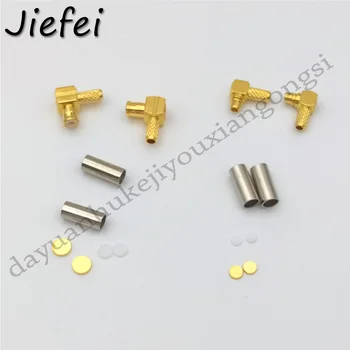 

2Pcs Brass MCX or MMCX Male Plug Right Angle 90 Degree Solder Jack Crimp for RG316 RG174 LMR100 RF Coax Cable Connector
