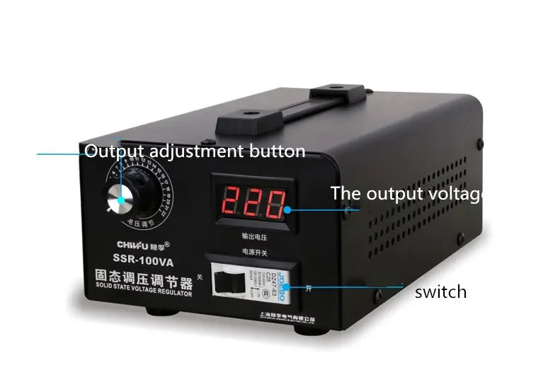 

Single-phase AC 220V solid-state voltage regulator electronic thyristor voltage regulator 10KW SSR-100VA