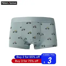 Metersbonwe, боксеры для подростков, мужское нижнее белье, мужское хлопковое нижнее белье, мужские трусы, нижнее белье, удобная домашняя одежда, забавные трусики с принтом