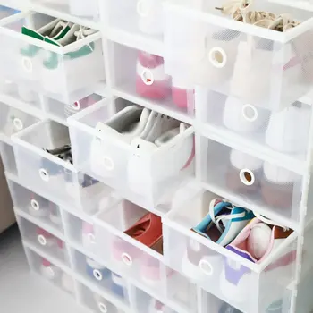 

Transparent Plastic Shoe Box Shoe Storage Box Shoe Box Flip Cover Drawer Shoe Storage Artifact Thickening
