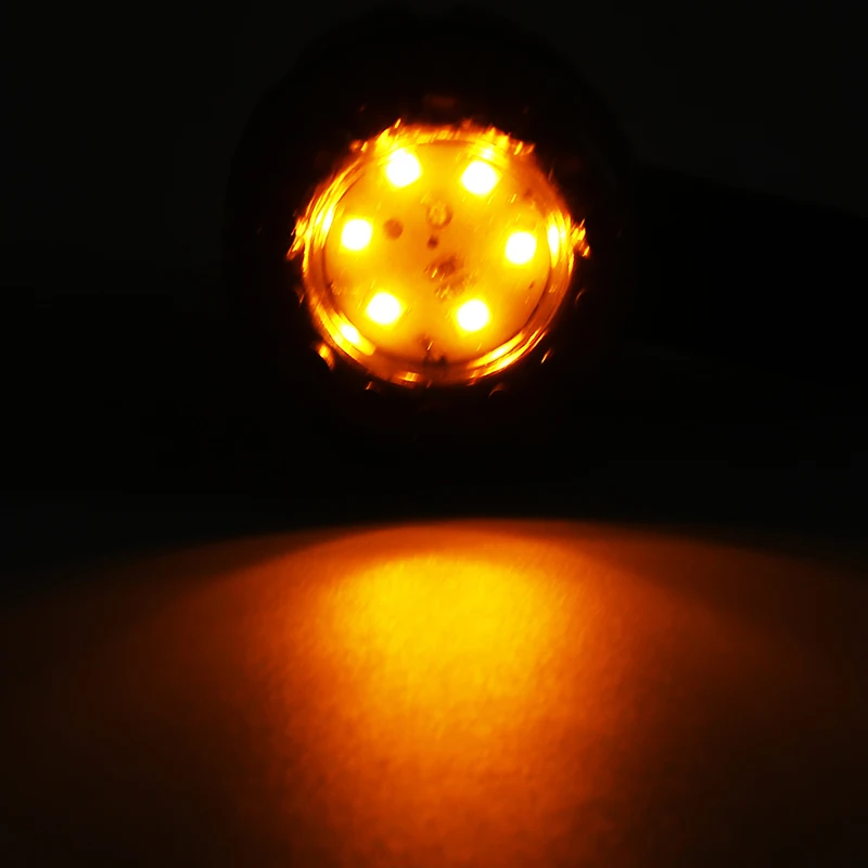 4 Pcs Universal Motorcycle Bullet Turn Signal Tail Brake Light 6 LED Indicator Amber Lamp For Harley Chopper Cruiser DC 12V