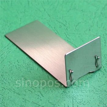 

Steel Angled Card Holder, long base L-shaped sign clip stand counter tabletop name ticket food price tag metal L display gripper