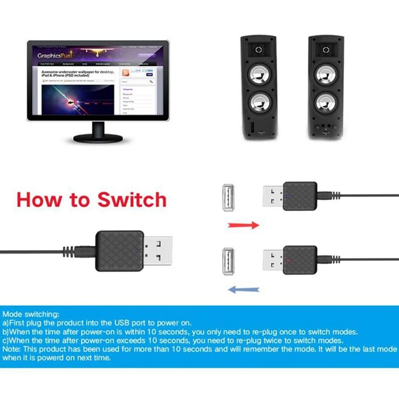 Беспроводной bluetooth-передатчик аудио bluetooth-приемник USB 5,0 Bluetooth адаптер для телефона ПК стерео аудио музыкальный адаптер A2DP