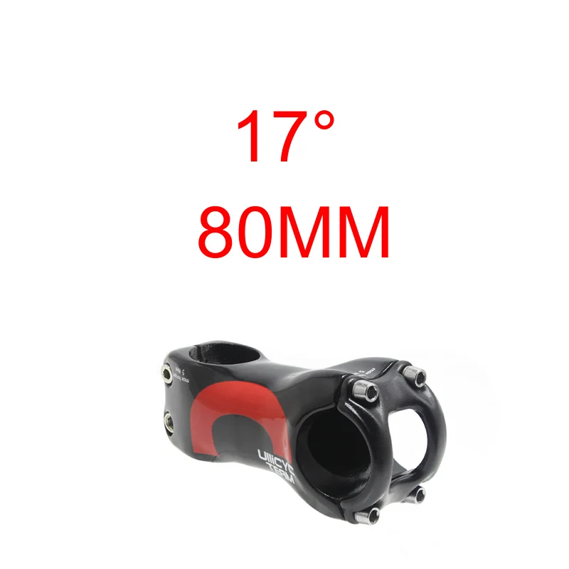 Red 17 Degree 80mm Ullicyc блеск для губ 17 градусов полностью из углеродного волокна, велосипедный вынос руля дорога/MTB углеродная стойка вынос руля велосипеда Запчасти угол 17 70/80/90/100/110 мм - Цвет: Red 17 Degree 80mm