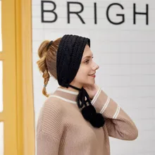 Модные наушники для женщин, зимние кружевные шерстяные вязаные наушники, женские наушники, плюшевые теплые наушники, цветные милые теплые мягкие плюшевые наушники