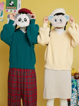 

Omont Tarts Home Retro Funny Animal Year Imitation Lamb Wool Panda Bag Female Rat Year Messenger Bag Shoulder Bag