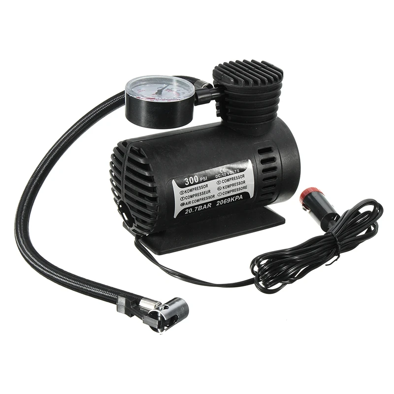 300 Psi 12V портативный автомобильный шиномонтажный мини воздушный компрессор Электрический насос футбольный баскетбольный шар плавательный кольцевой воздушный насос