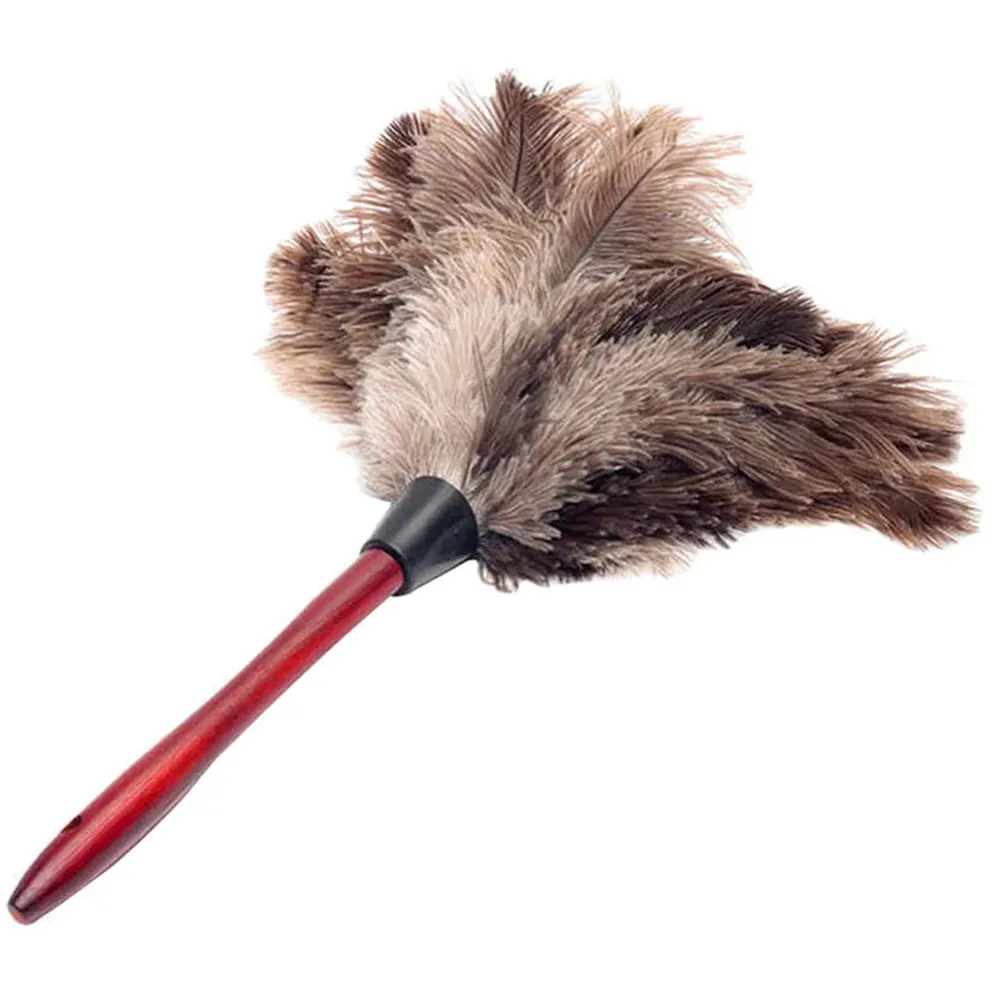 Чистящий инструмент для пыли, вентилятор для мебели, очиститель страусиных перьев, деревянная ручка, домашняя Автомобильная мягкая Антистатическая меховая щетка
