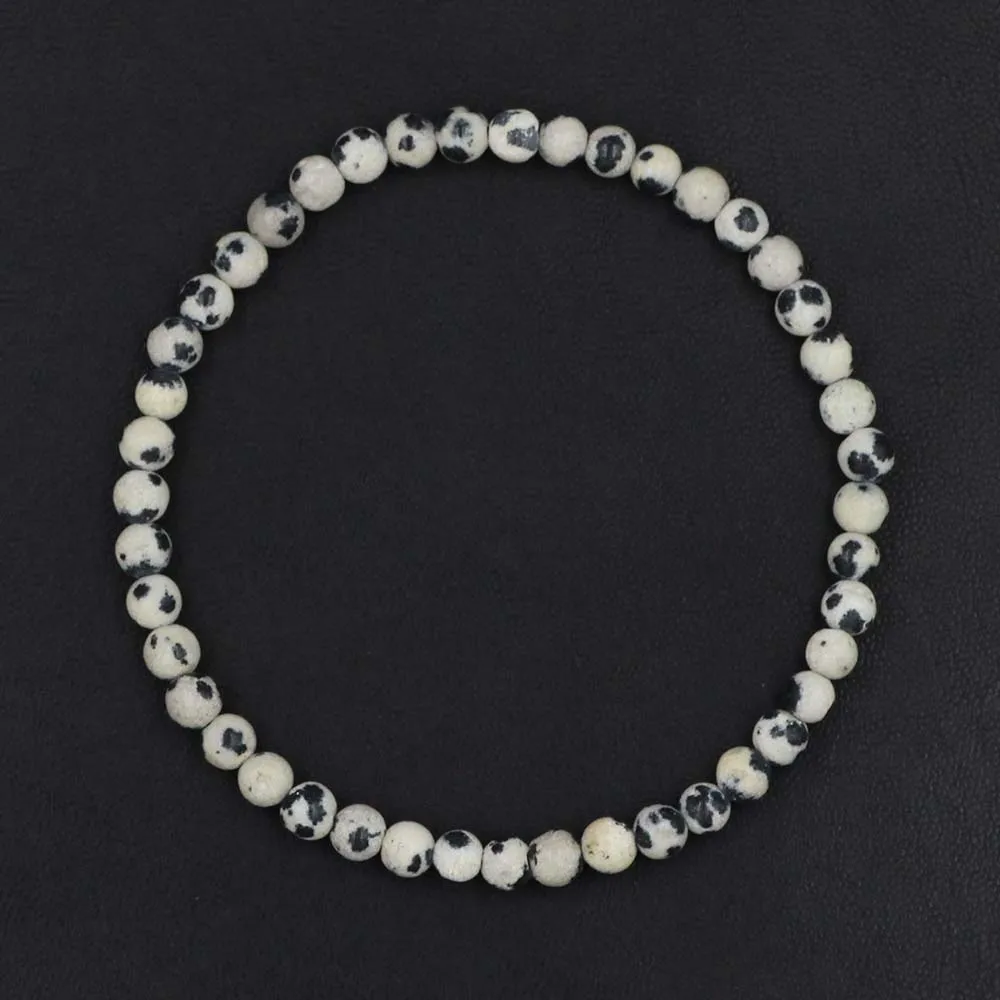 Stone Bead Bracelet 4mm Natural Lapis Lazuli Tiger Eye Round Beaded for Men Women