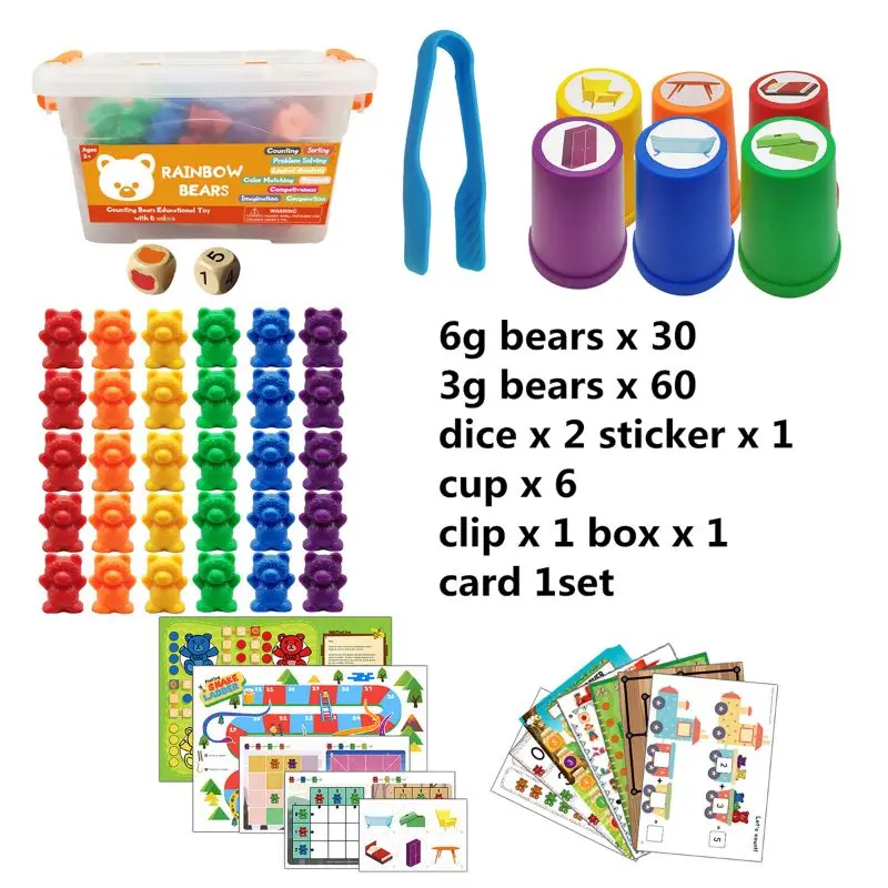 

Children Montessori Toy 1 set Boxed Counting Bear Montessori Educational
