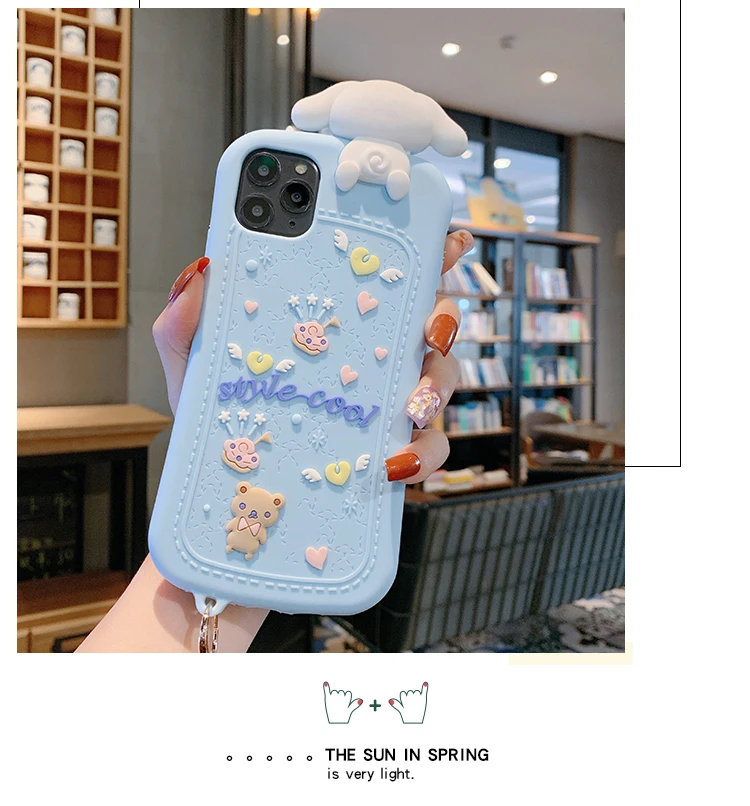 Для huawei P30 pro милый 3D Cinnamoroll Детский мягкий чехол для huawei P20 mate20 nova5 чехол на телефон с изображениями героев мультфильмов Капа+ подвесные ремни