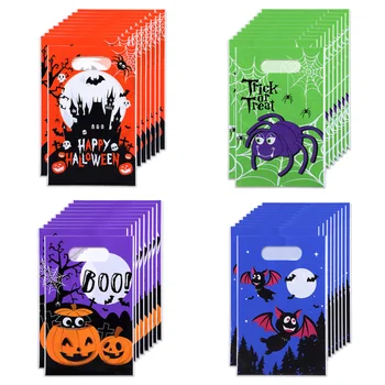 

Toyvian 120pcs Halloween Candy Bags Portable Reusable 4 Patterns Trick or Treat Bags Handy Halloween Party Gift Bags Goody Bags