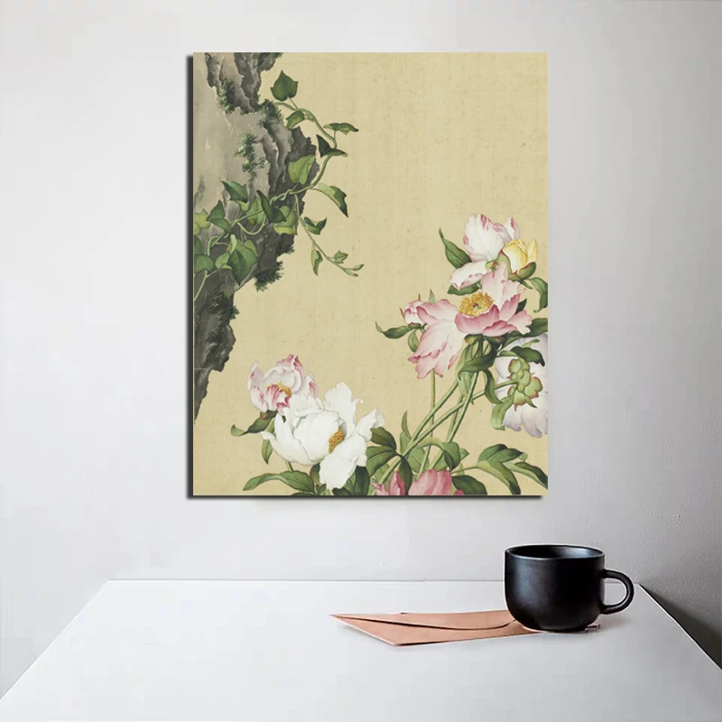 

Giuseppe Castiglione Flower HD Canvas Painting Posters Prints Marble Wall Art Painting Decorative Picture Modern Home Decoration