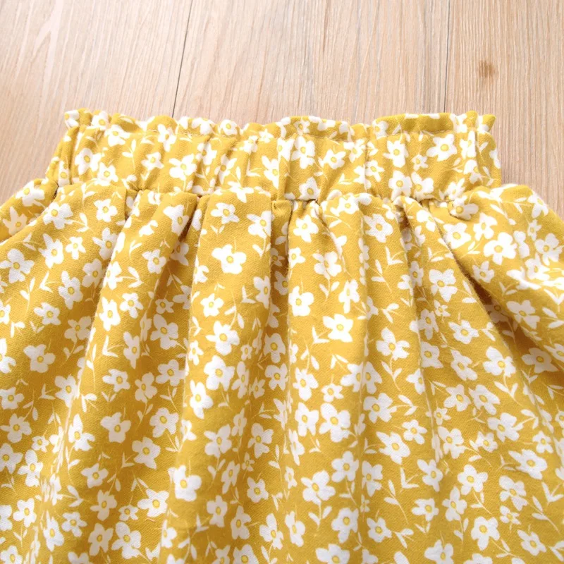 Детские осенние юбки-пачки с цветочным принтом для маленьких девочек модная короткая юбка принцессы детская одежда