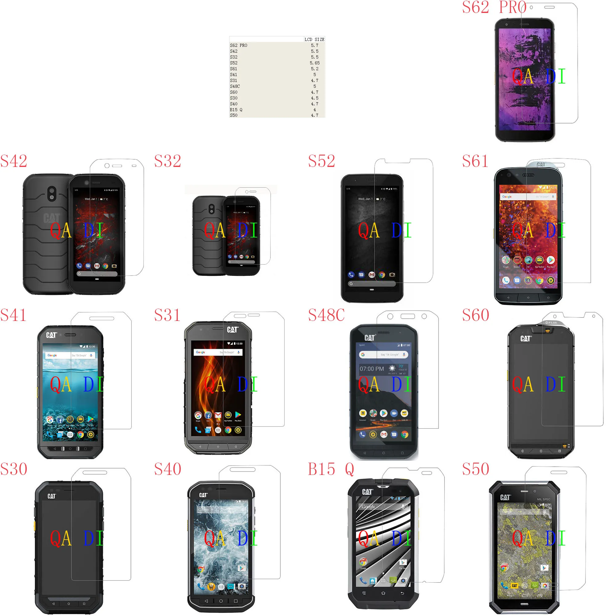 Защитная пленка для экрана Cat S62 PRO S42 S32 S52 S61 S41 S31 S48C S60 S30 S40 B15 Q S50 | Мобильные