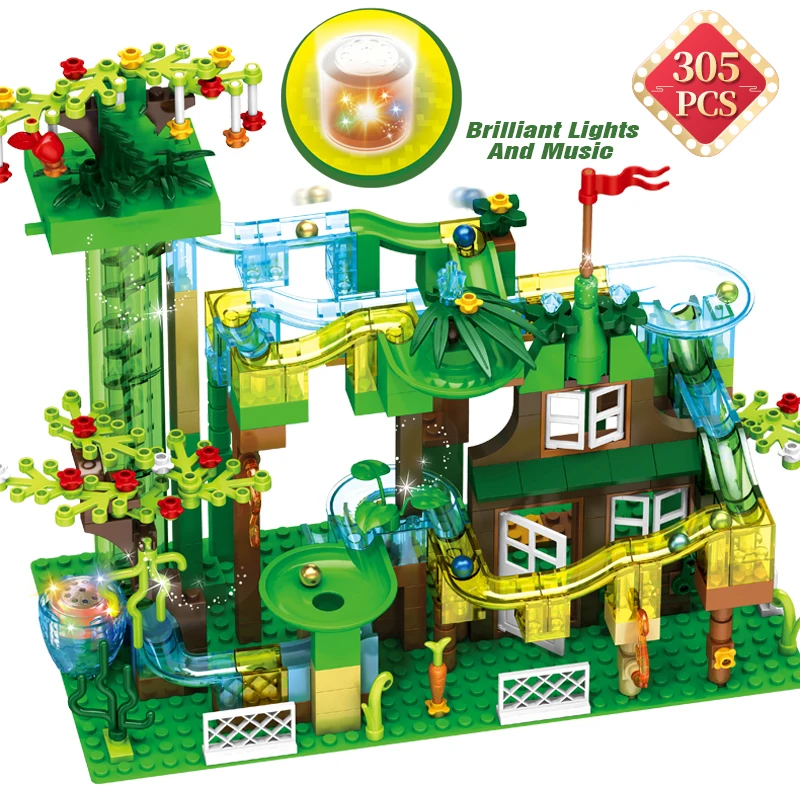 Ball Track Model Design Building Blocks Electric Ever-changing Bricks Lighting Music Effect Assembly Toys Kids Holiday Gift Ball Track Model Design Building Blocks Electric Ever-changing Bricks Lighting Music Effect Assembly Toys Kids Holiday Gift