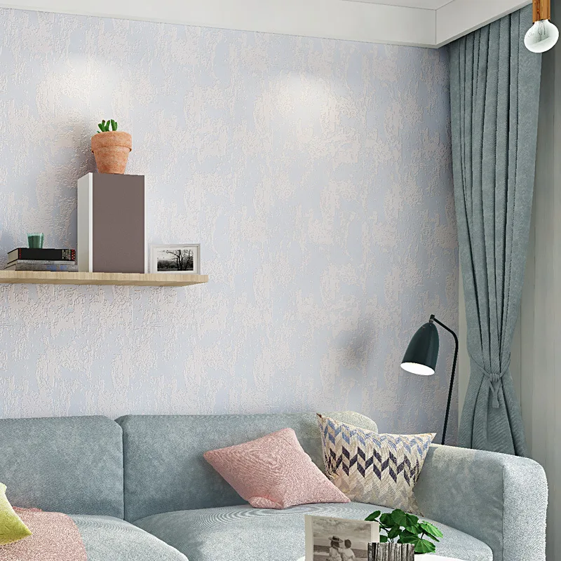 

3D Silicon Mud Bath Solid Color Plain Color Non-woven Wallpaper Living Room Bedroom Model Room Villa Stores Wallpaper
