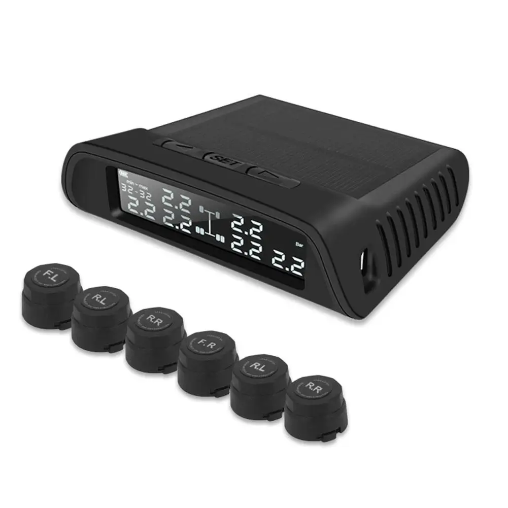 1 zestaw bezprzewodowy System monitorowania ciśnienia w oponach TPMS Car Truck z 6 czujniki zewnętrzne wymienny wyświetlacz LCD baterii 1 zestaw bezprzewodowy System monitorowania ciśnienia w oponach TPMS Car Truck z 6 czujniki zewnętrzne wymienny wyświetlacz LCD baterii