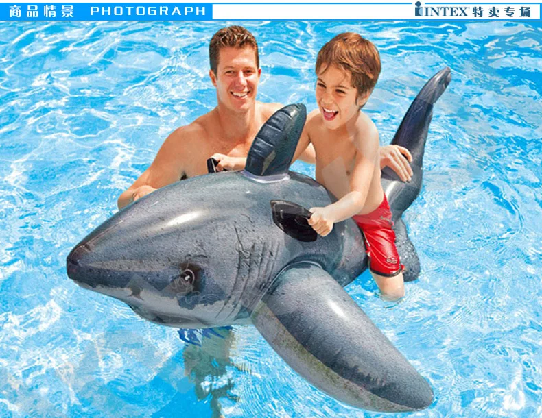 

INTEX 57525 Realistic Shark Water Swimming Play with Water Children Riding Floating Row Summer