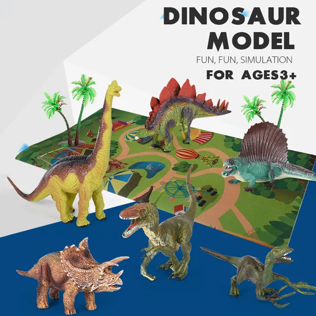 Cute Funny Dinosaur Models Amusement Scene Play Mat Rug Carpet Kids Development Toy 4