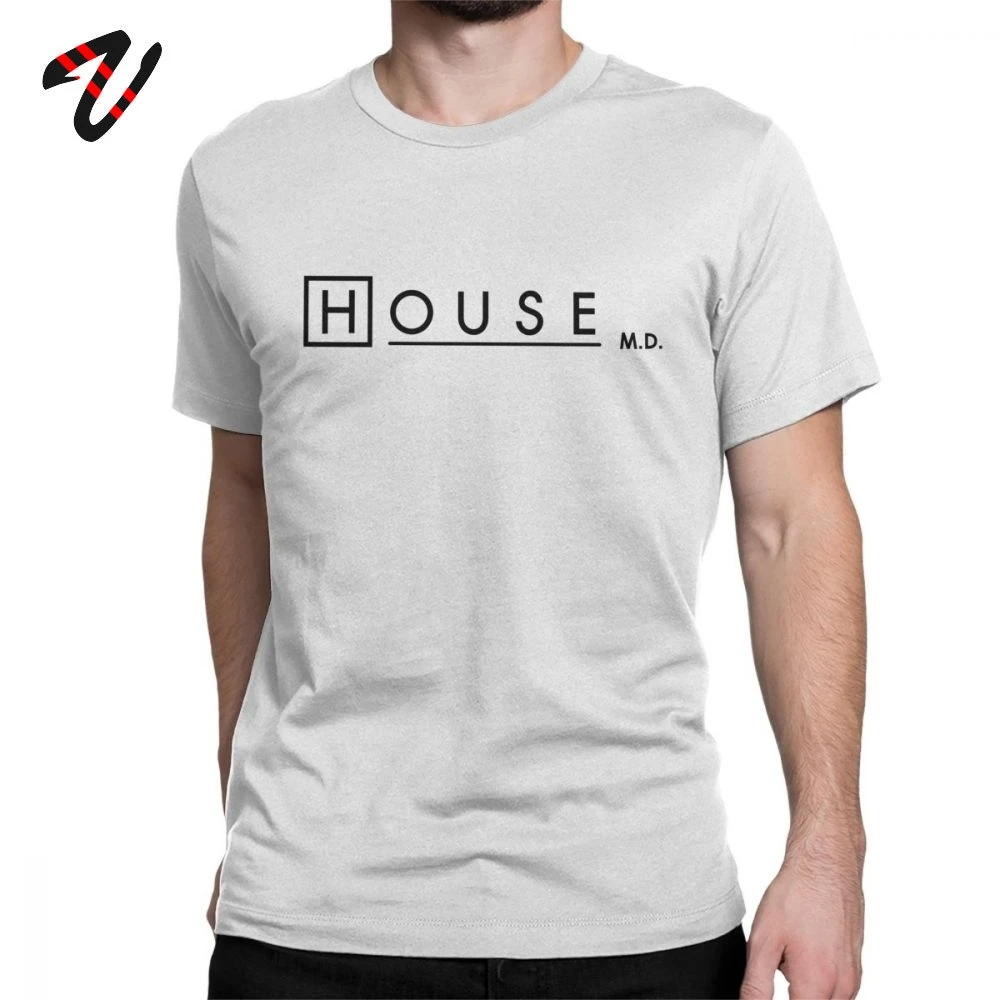 Мужские футболки House MD с логотипом Dr повседневные белые топы круглым вырезом
