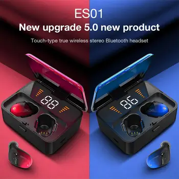 

ES01 Bluetooth 5.0 Wireless Headphones Earphones HD Sound Quality Stereo Noise Reduction Touch Real Wireless Sports Headphones