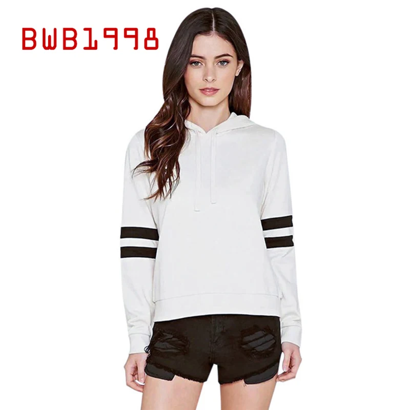 

BWB1998 Sports and Leisure Hooded Women Autumn Wear Itself Temperament Slim Slimming All-match Blouse Crop Top Women