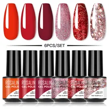 Rosalind 4/6 pçs conjunto de polonês gel para manicure embeber fora da lâmpada uv vernizes híbridos definir base topo unhas arte gel polonês conjunto gel lak
