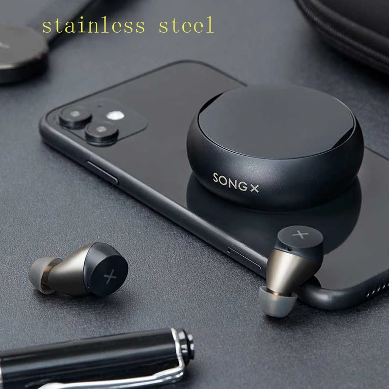 The New TWS Wireless Bluetooth Stainless Steel 5.0 Supports Wireless Charging Stereo On-Ear Waterproof Headphones
