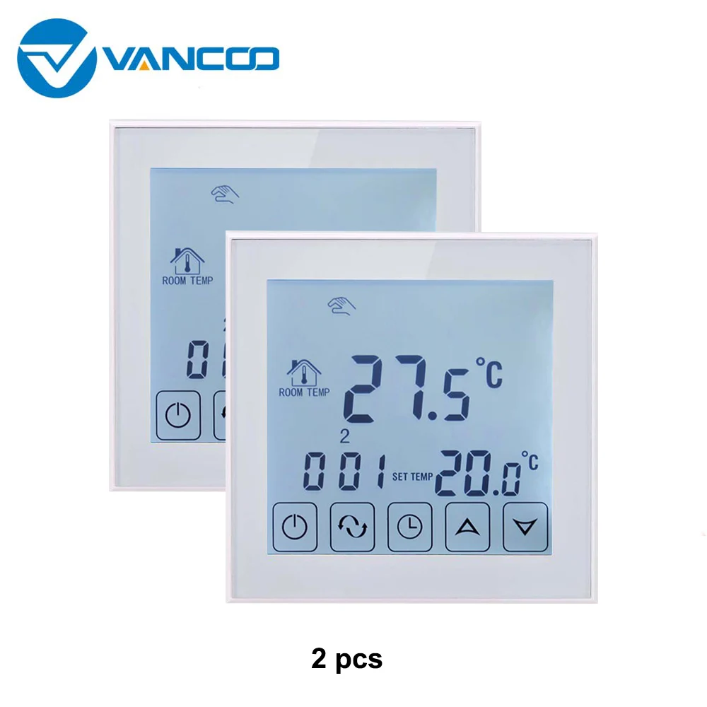

Vancoo 2pcs Smart Wifi Thermostat for Floor Heating Electric Room Warm Temperature Controller with Sensor