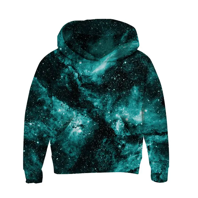 Толстовки с космическими галактиками верхняя одежда для мальчиков и девочек брендовая одежда с 3d свитшоты осенний пуловер с капюшоном топы для детей 5 7 9 11 лет, детская одежда - Цвет: TZN80003