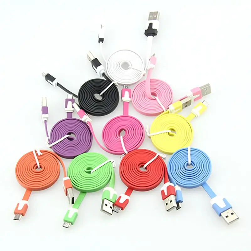 10 шт. 1 м 2 м 3 м Micro USB кабель 5pin синхронизация зарядка плоский Лапша мобильный телефон Android кабели samsung huawei Xiaomi HTC LG