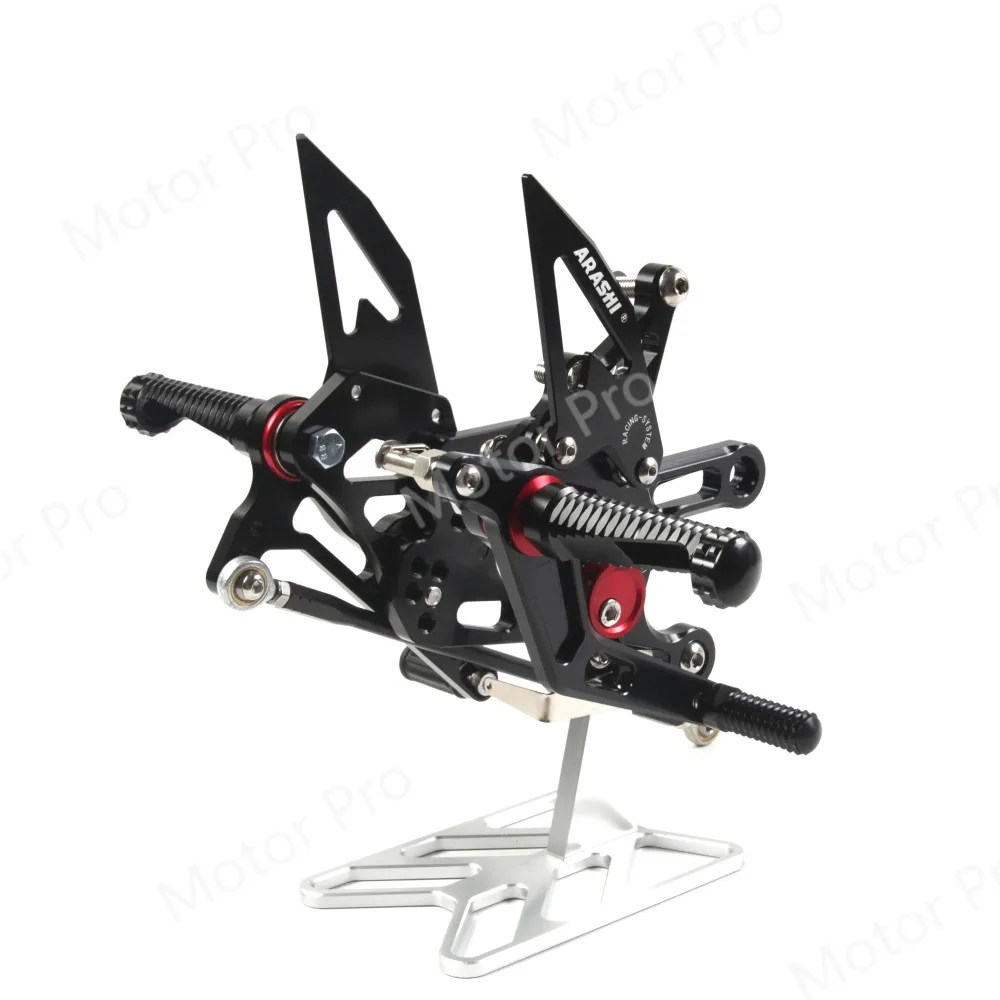Регулируемые подножки для Kawasaki Ninja ZX10R 2008 2009 2010 аксессуары для мотоциклов колышки для ножных опор Rearsets педаль BLACK черный