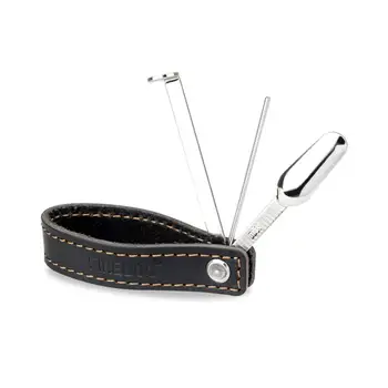 

Leather Tobacco Pipes Holder Bracket Smoking Pipe Rack Stand with Stainless Steel Pipe Cleaner Tamper Tool
