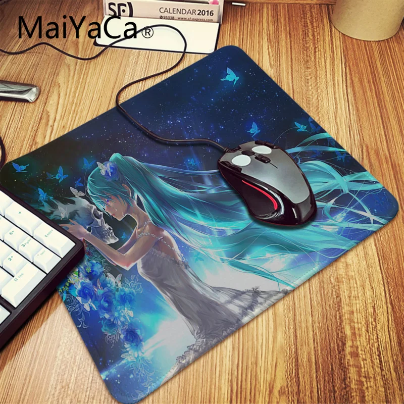 Lock Edge 18x22cm Maiyaca Hatsune аниме Мику девочка коврик для мыши игровой коврик для мыши xl скоростной игровой коврик клавиатура Коврик для мыши стол для портативного компьютера ноутбука коврик - Цвет: Lock Edge 18x22cm