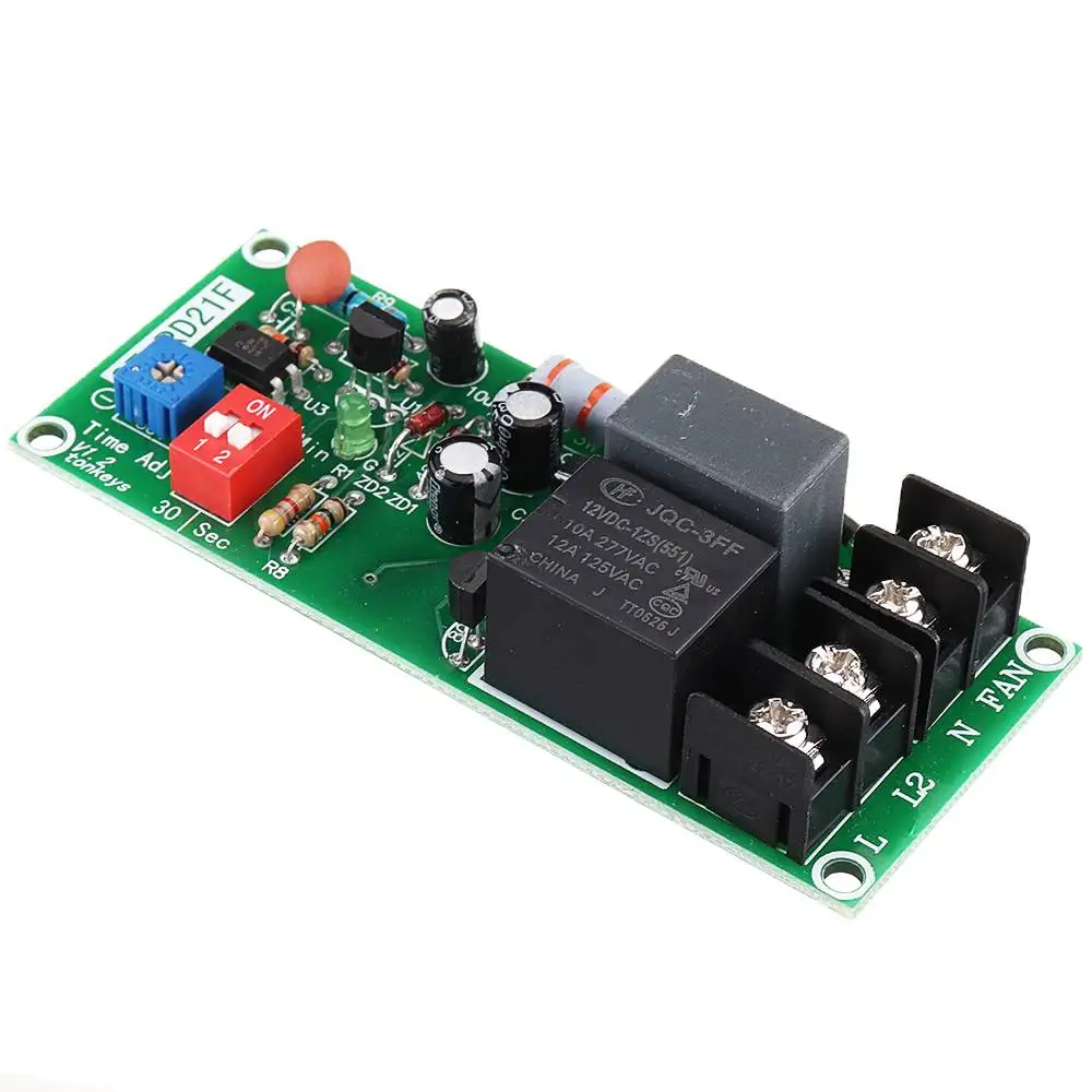 CLAITE AC 100 V-220 V RD21F модуль реле задержки питания для задержки выключения вентилятора время 0,2 S-300 min Регулируемая задержка